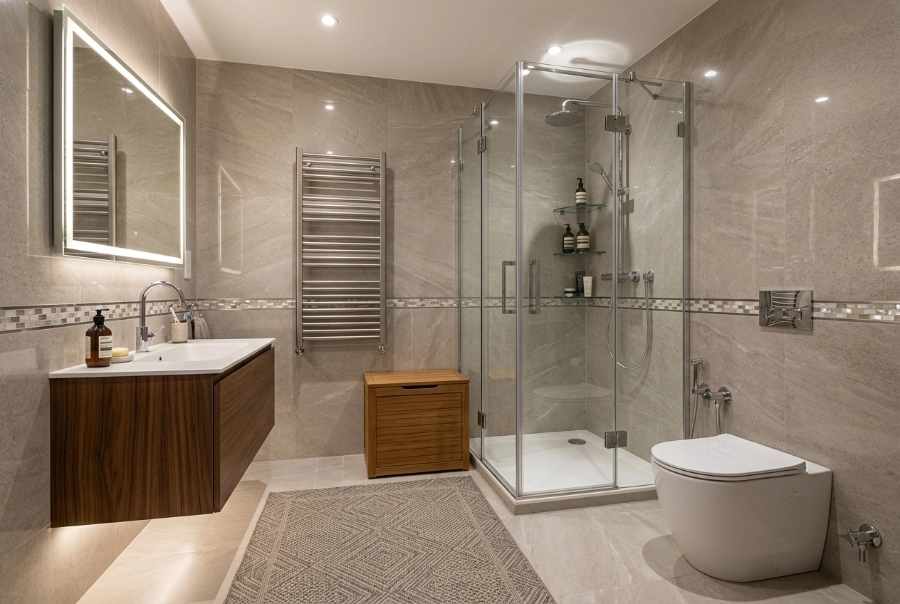 Bathroom interior in Contemporary style — photo by GenRoom AI