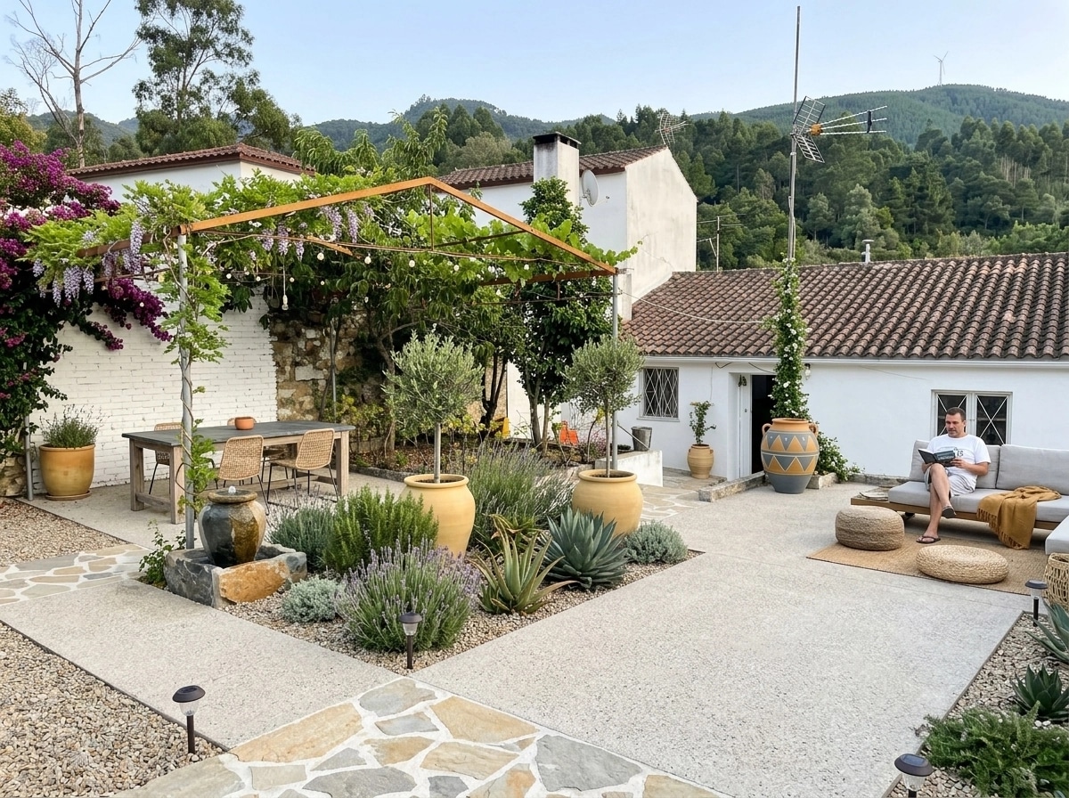 Landscape design in Mediterranean Yard style — Yard by GenRoom AI