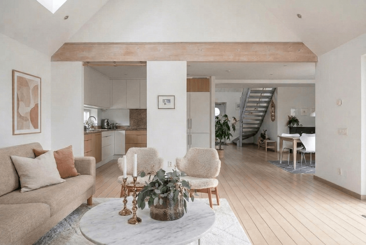 التصميم الداخلي بنمط Scandinavian — غرفة المعيشة من GenRoom AI