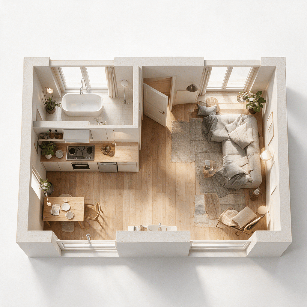 Scandinavian Living Room design — interior photo by GenRoom AI