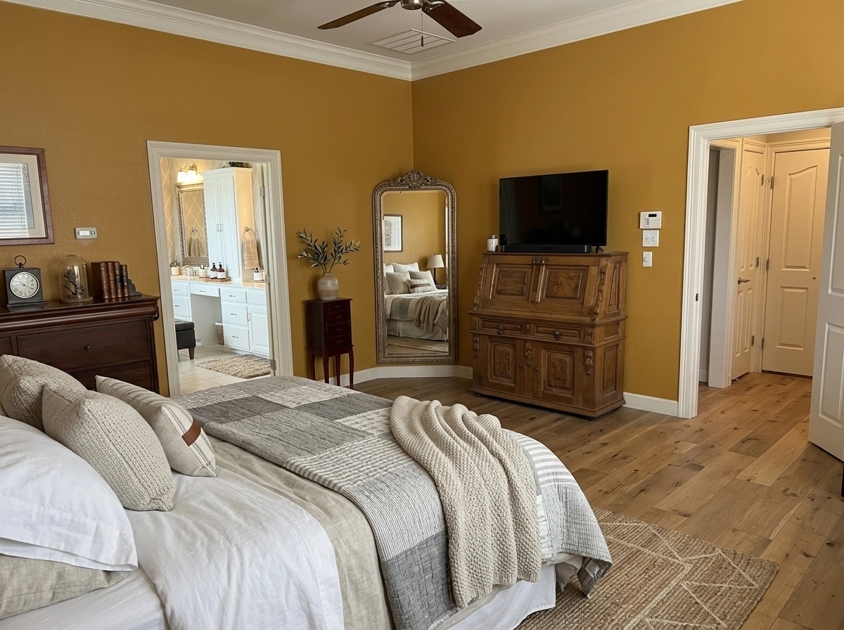 Modern Farmhouse Bedroom design — interior photo by GenRoom AI