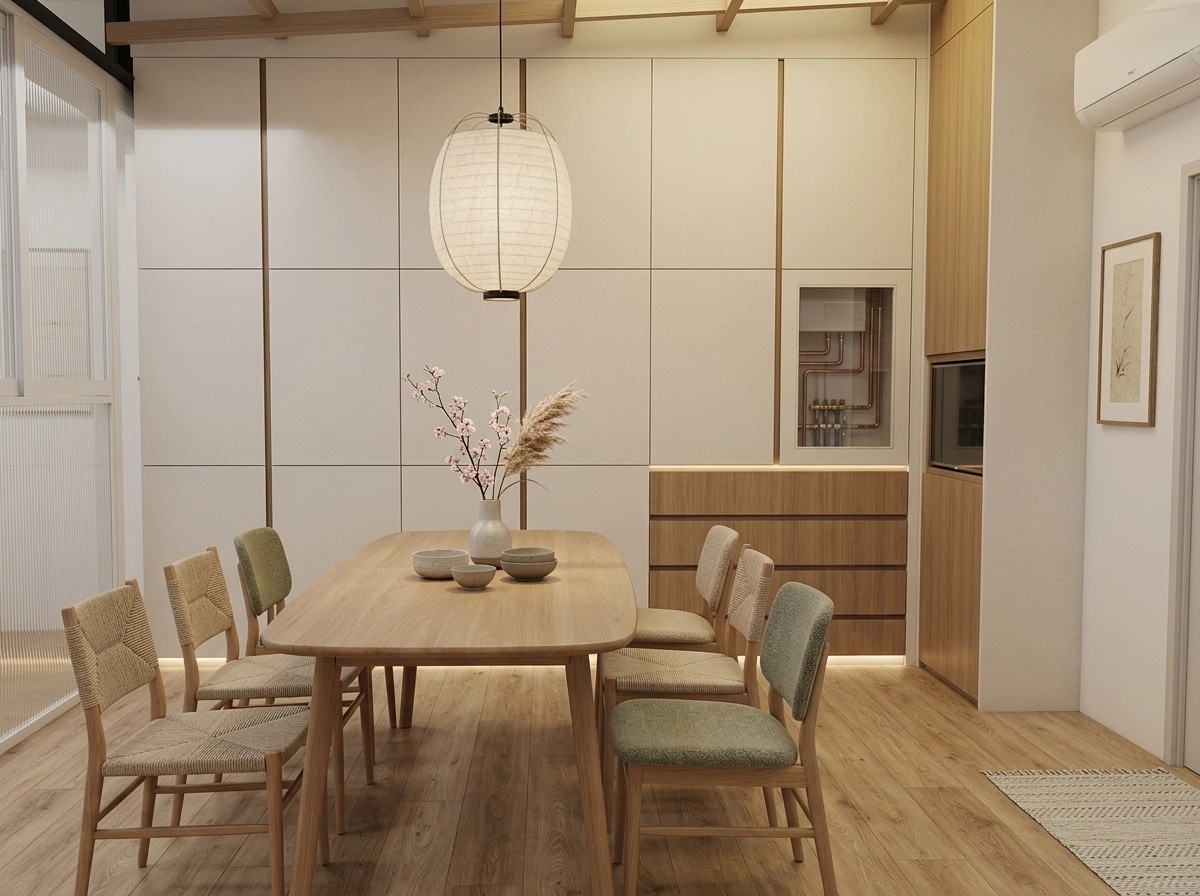 Interior design in Japandi style — dining_room by GenRoom AI