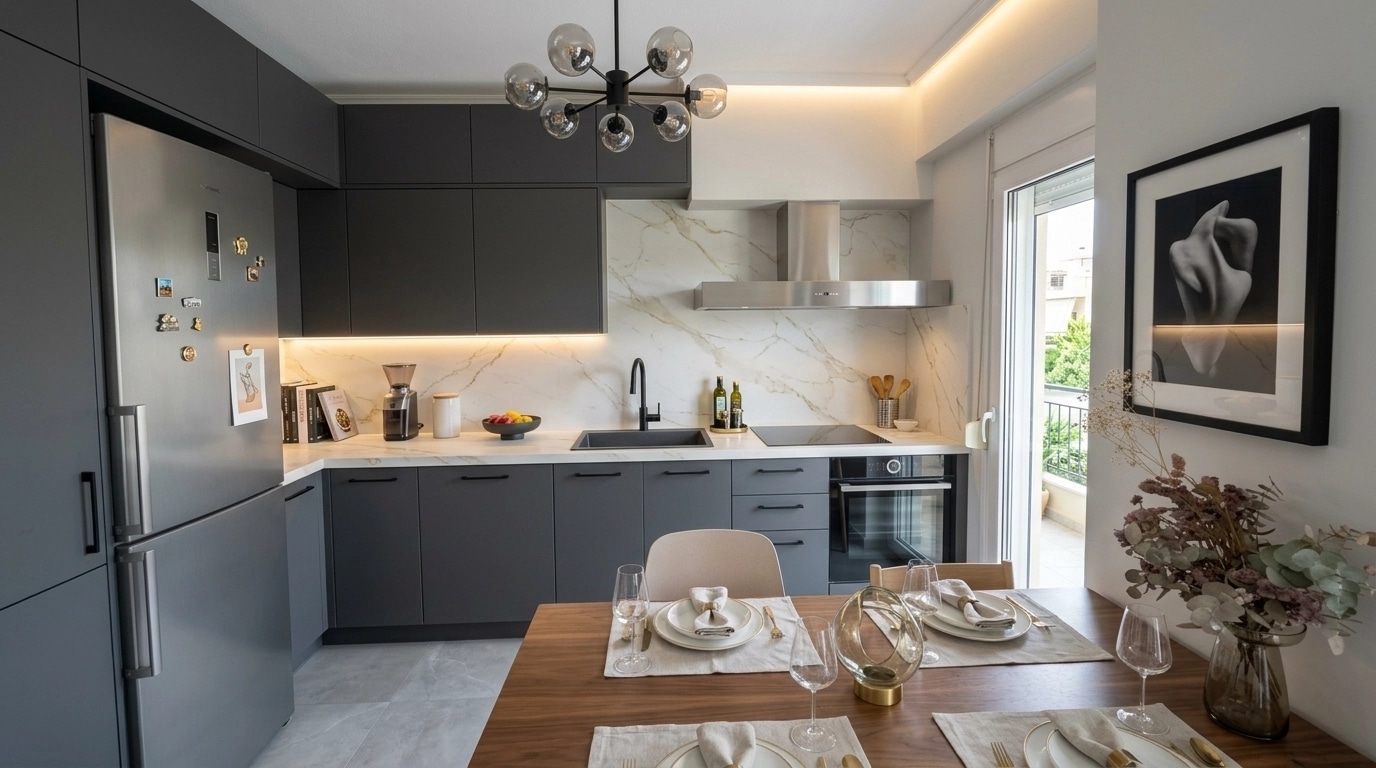 Kitchen interior in Contemporary style — photo by GenRoom AI