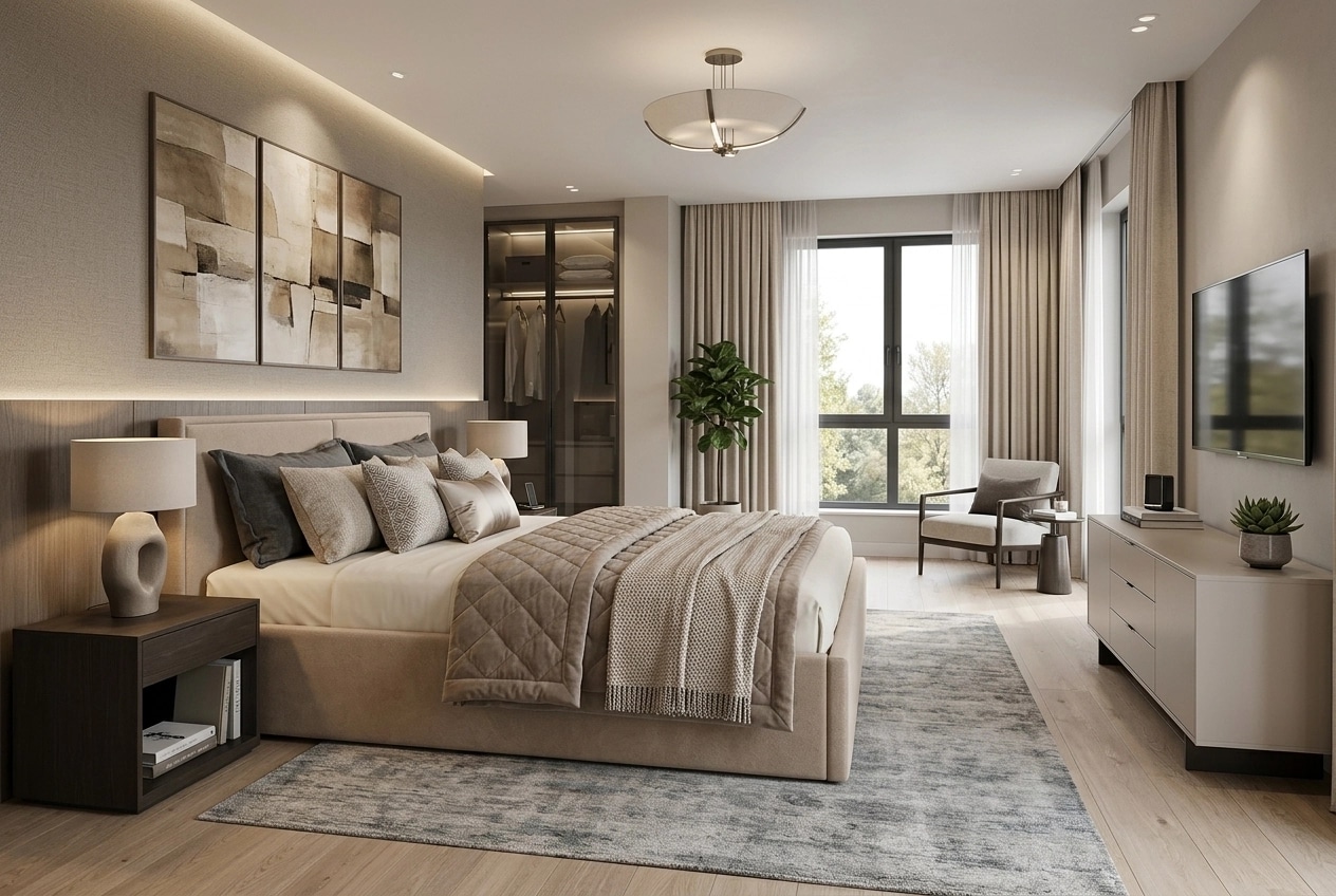 Contemporary Bedroom design — interior photo by GenRoom AI