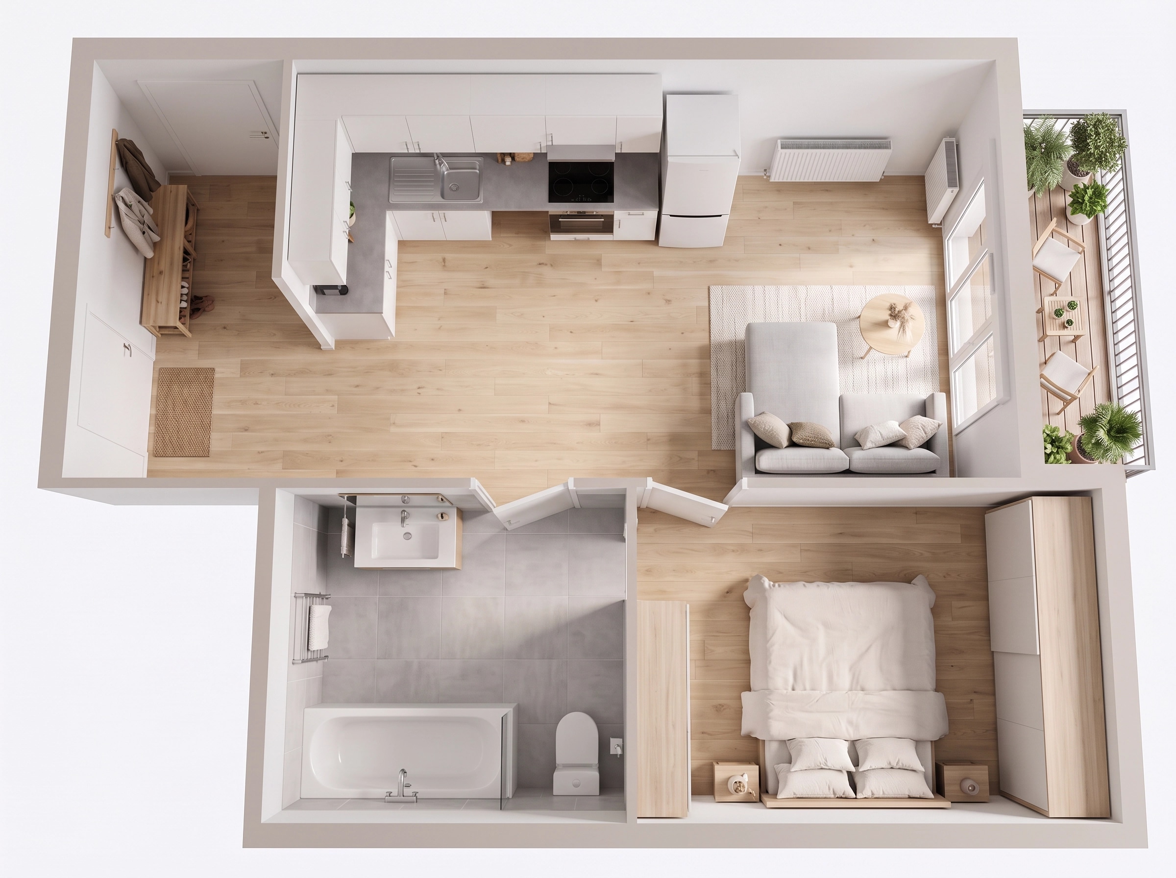 Interior design in Scandinavian style — Living Room by GenRoom AI