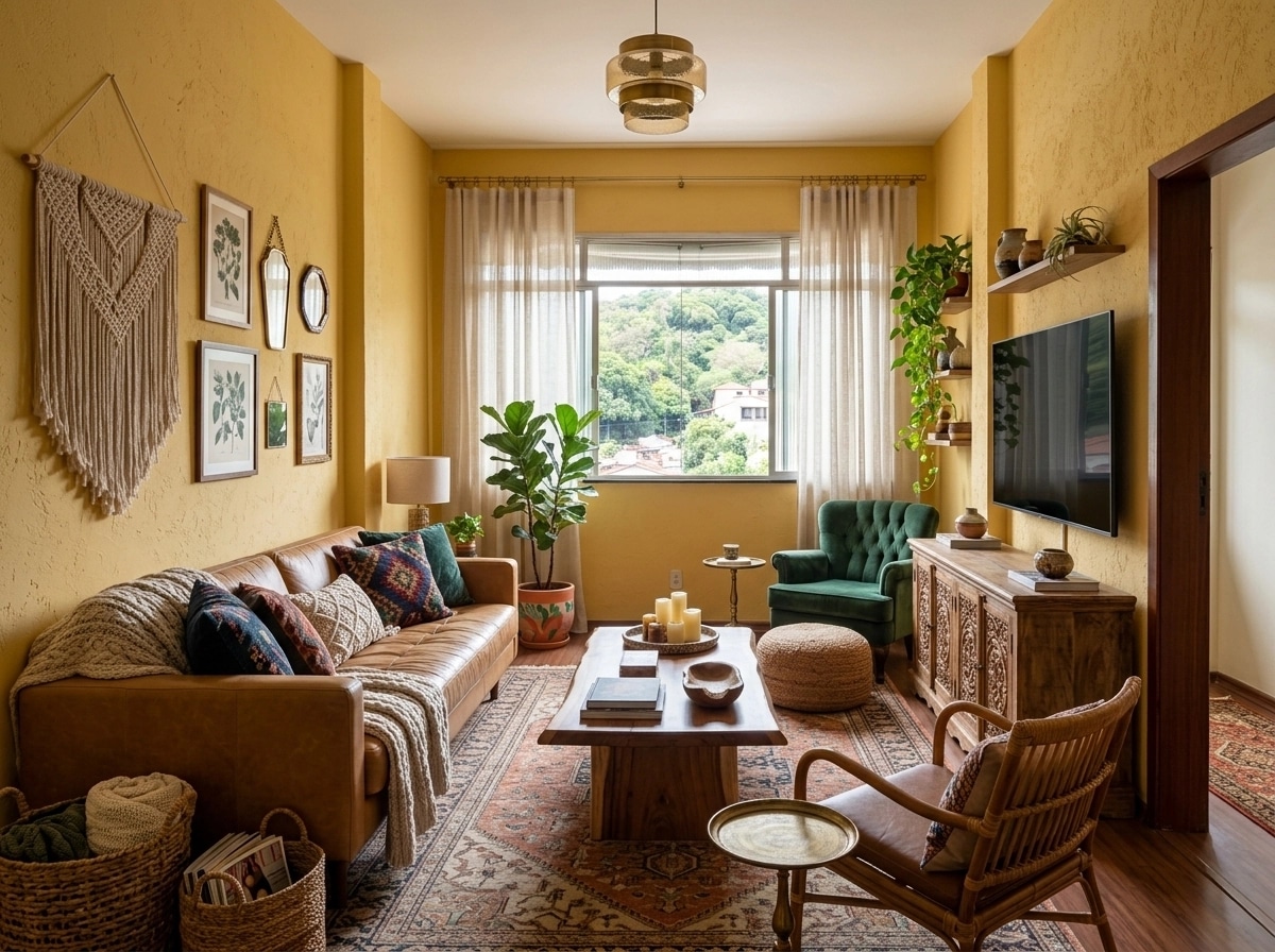 Interior design in Bohemian style — Living Room by GenRoom AI