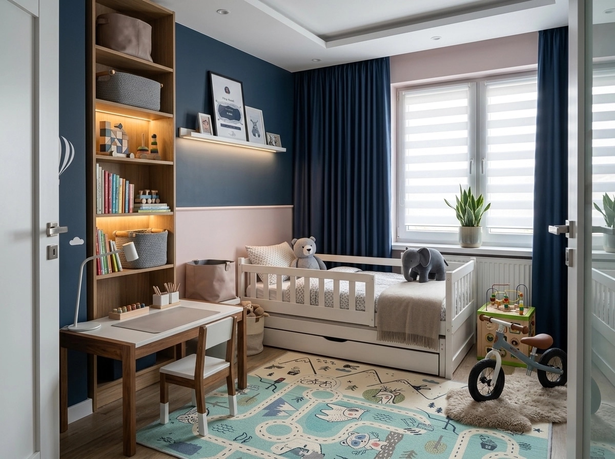 Contemporary Kids Room design — interior photo by GenRoom AI