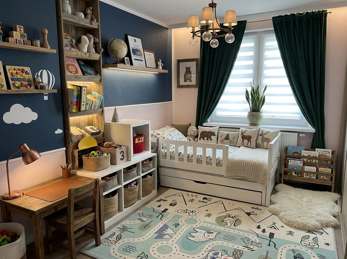 Rustic Kids Room design — interior photo by GenRoom AI