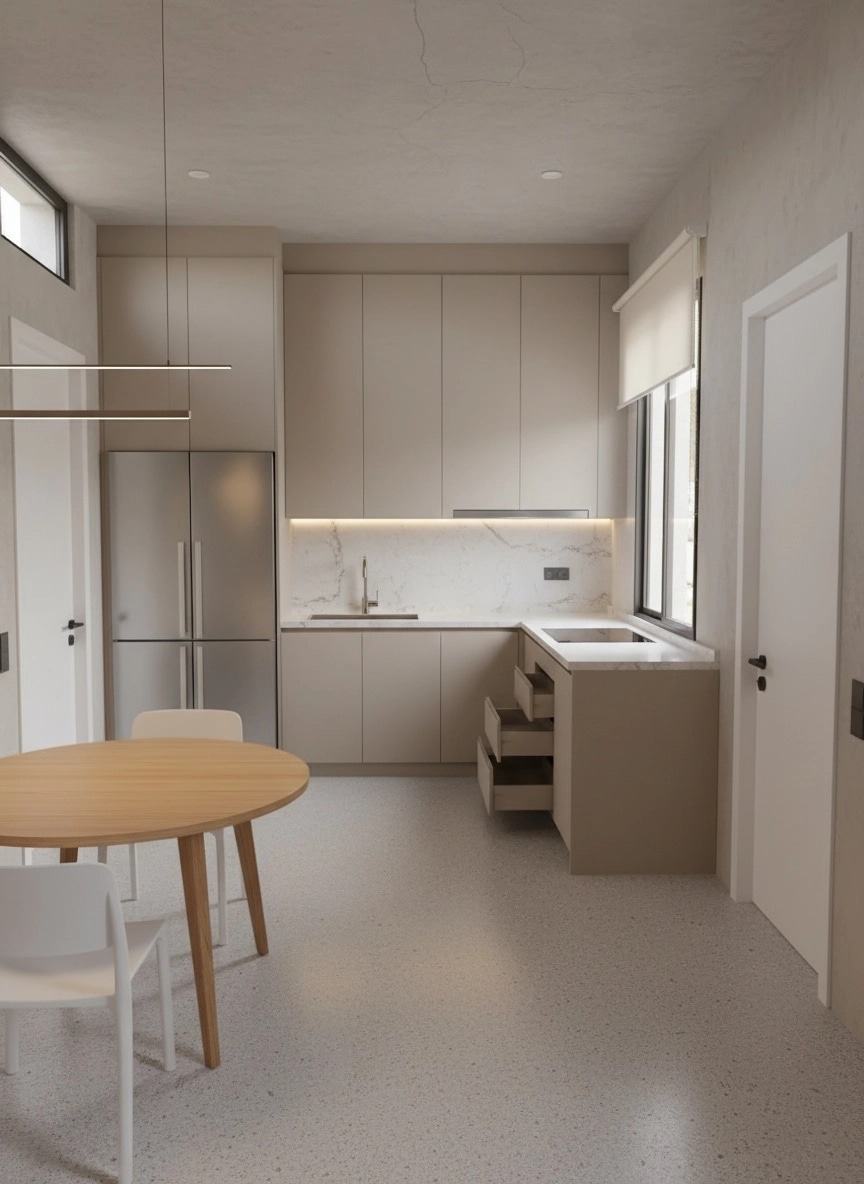 Minimalism Kitchen design — interior photo by GenRoom AI