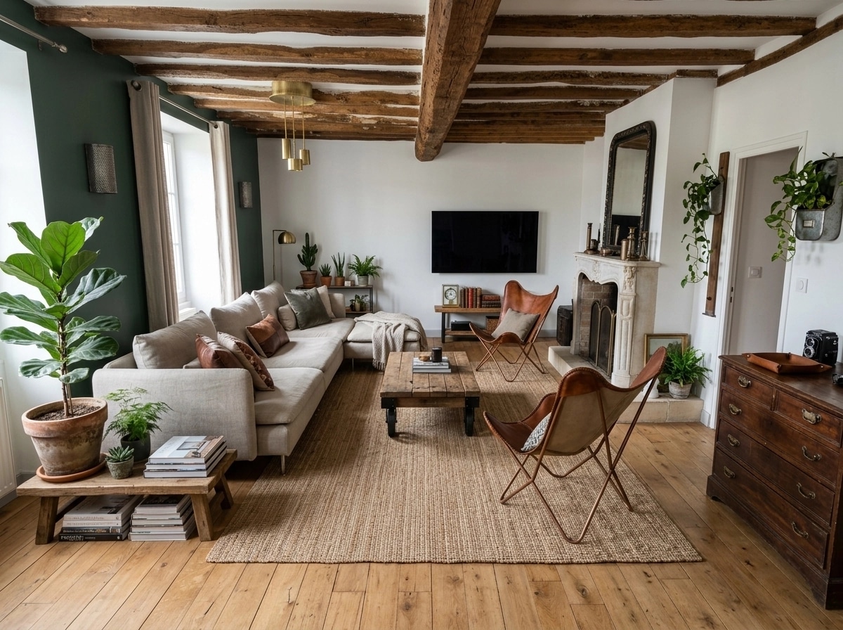 Interior design in Loft / Industrial style — Living Room by GenRoom AI