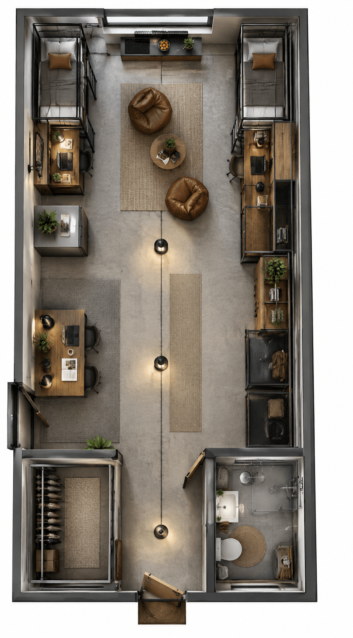 Design de interiores em estilo Loft / Industrial — Sala de Estar por GenRoom AI