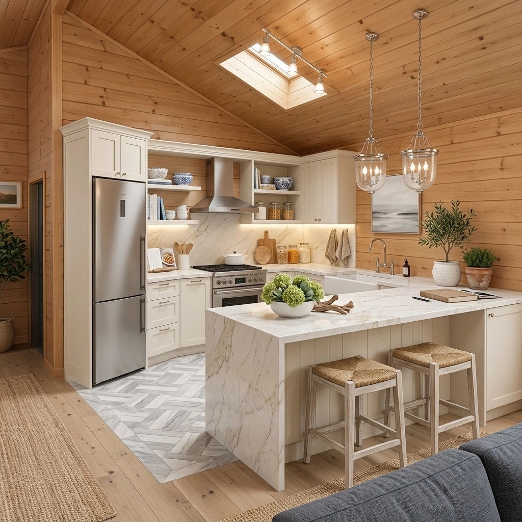Kitchen interior in Coastal / Hamptons style — photo by GenRoom AI