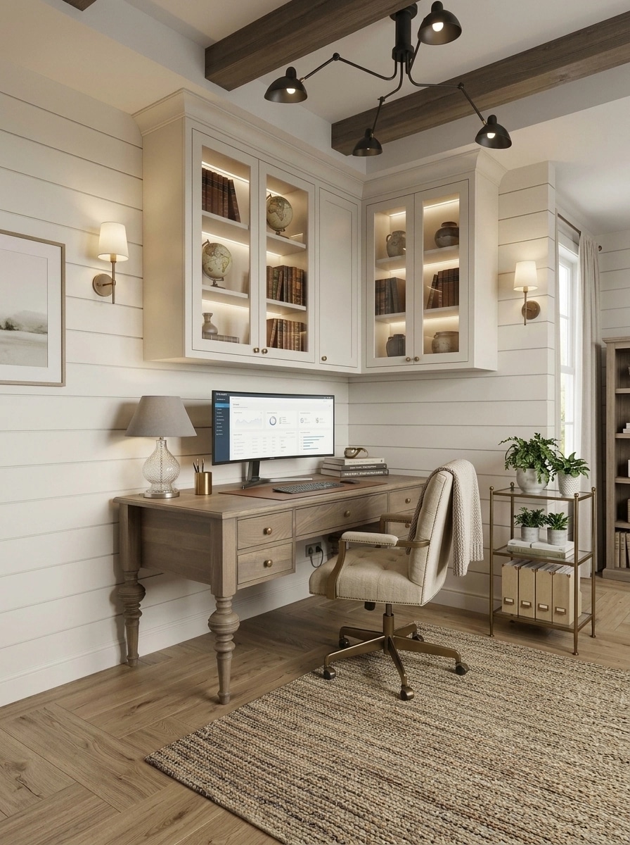 Office interior in Modern Farmhouse style — photo by GenRoom AI