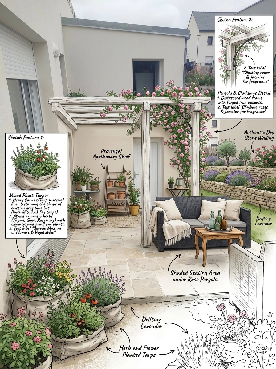 Provence Garden Yard design — yard photo by GenRoom AI