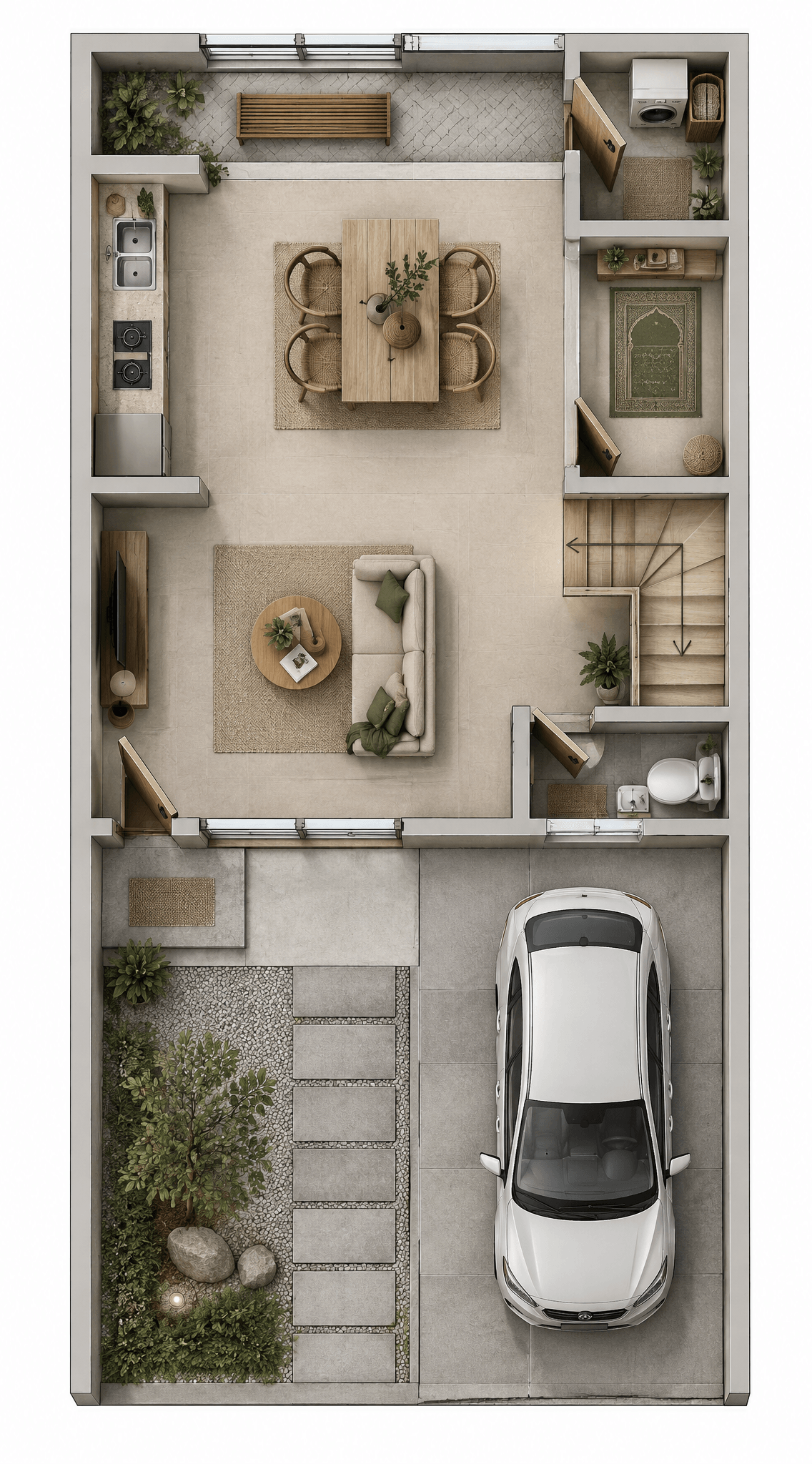 Interior design in Japandi style — Living Room by GenRoom AI