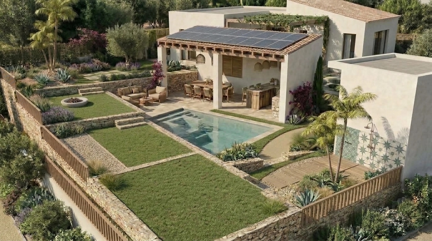 Landscape design in Eco Natural Garden style — Yard by GenRoom AI