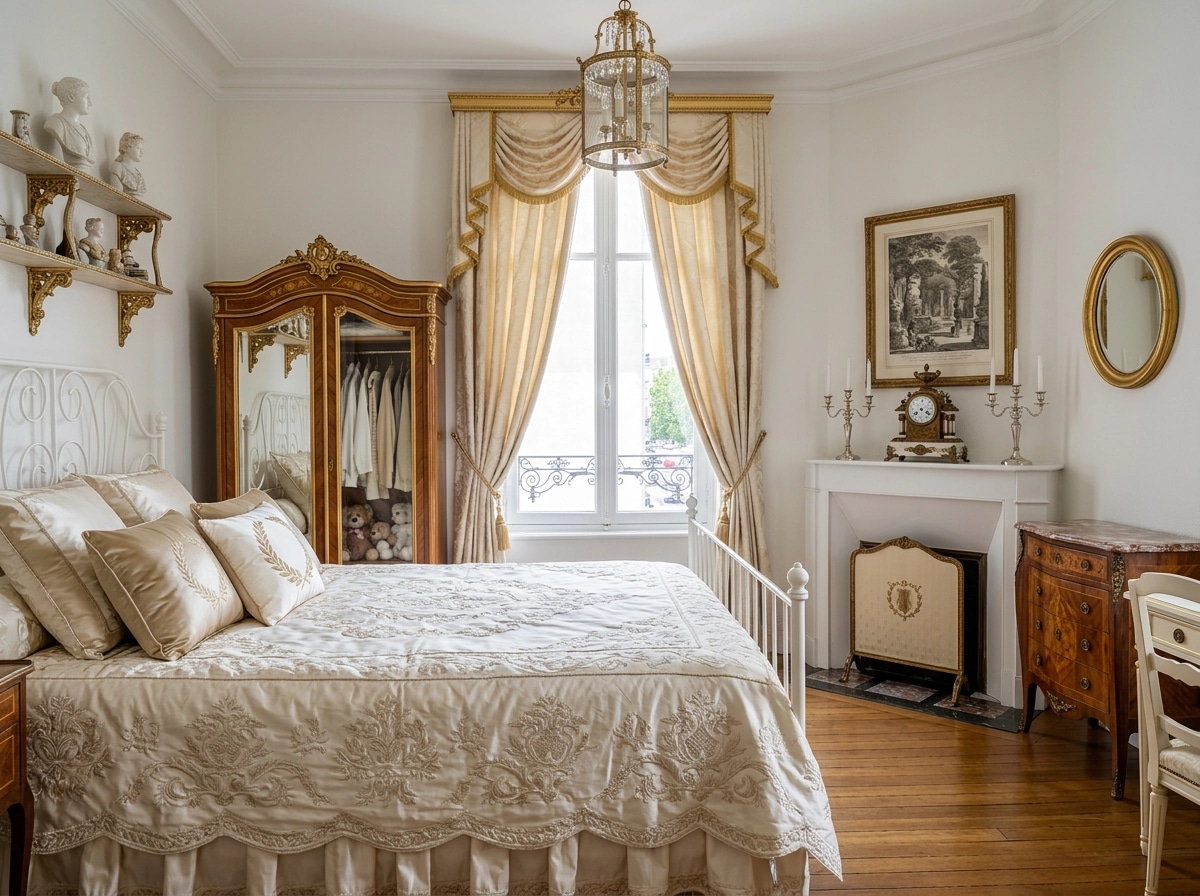 Interior design in Neoclassic style — Bedroom by GenRoom AI