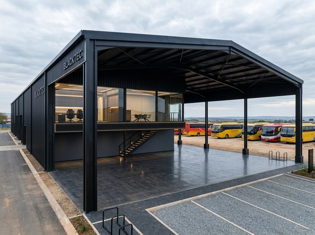 Facade design in Blacktec Facade style — Facade by GenRoom AI