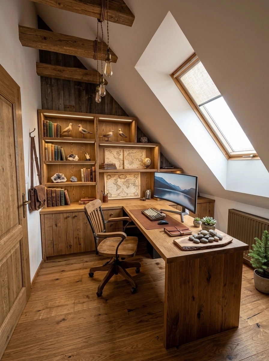 Interior design in Rustic style — home_office by GenRoom AI