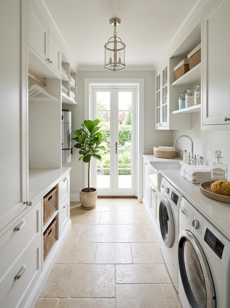 Interior design in Coastal / Hamptons style — laundry by GenRoom AI