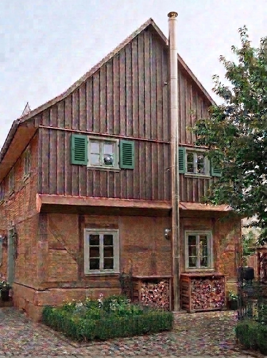 Facade design in Barnhouse Facade style — photo by GenRoom AI