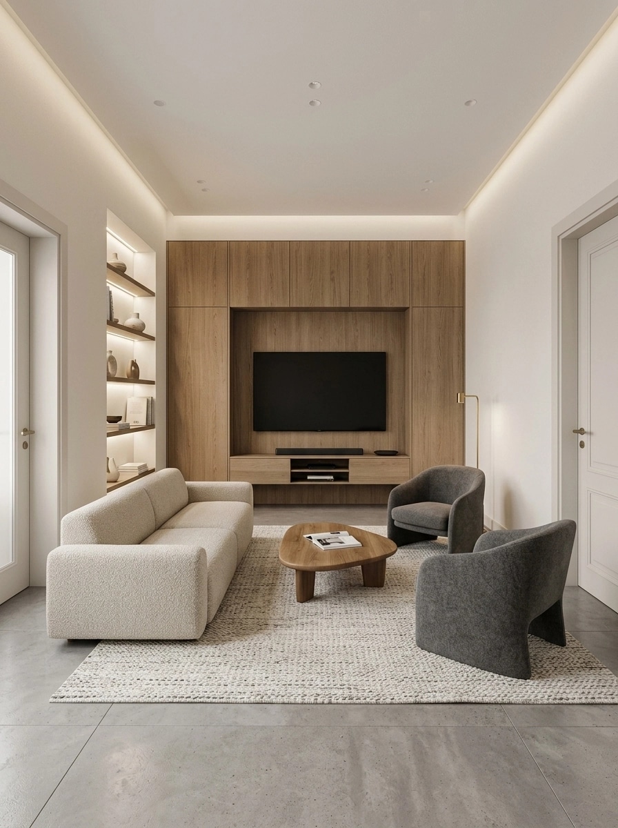 Minimalism Living Room design — interior photo by GenRoom AI