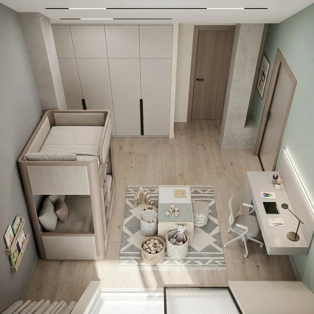 Contemporary Kids Room design — interior photo by GenRoom AI