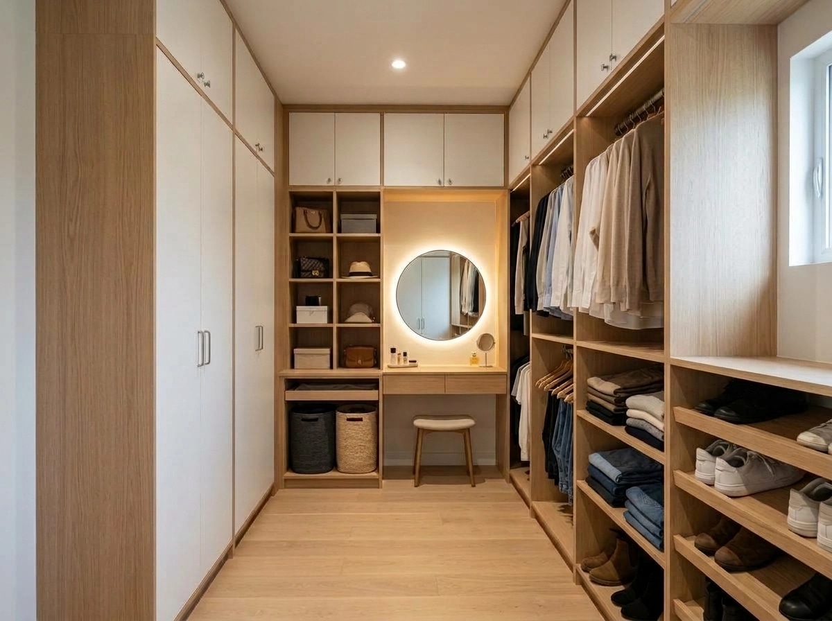 Interior design in Minimalism style — wardrobe by GenRoom AI