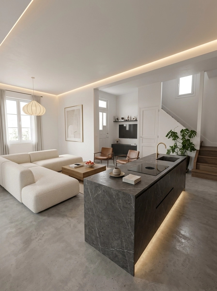 Interior design in Minimalism style — Living Room by GenRoom AI
