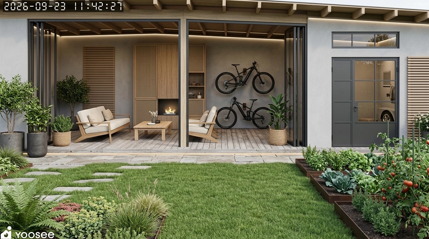 Landscape design in Scandinavian Garden style — Yard by GenRoom AI