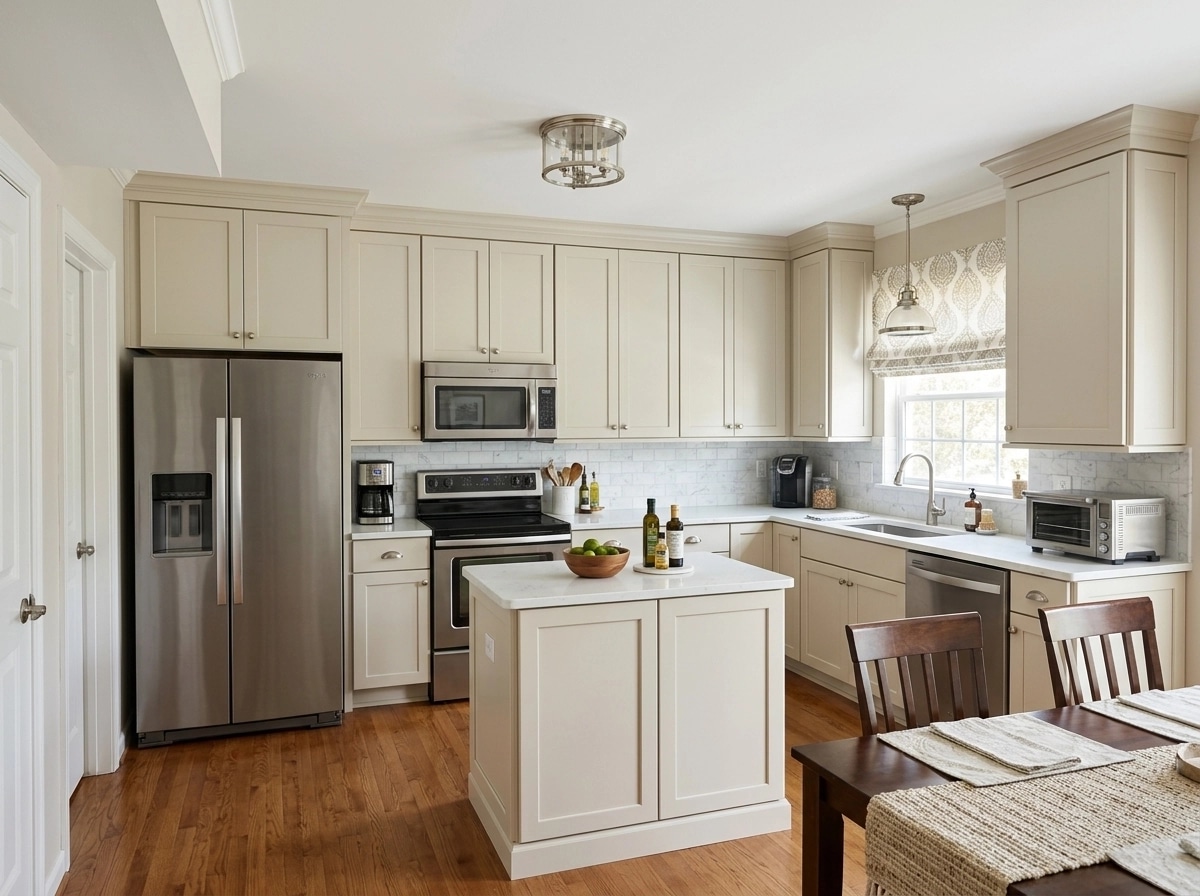 Kitchen interior in Transitional style — photo by GenRoom AI
