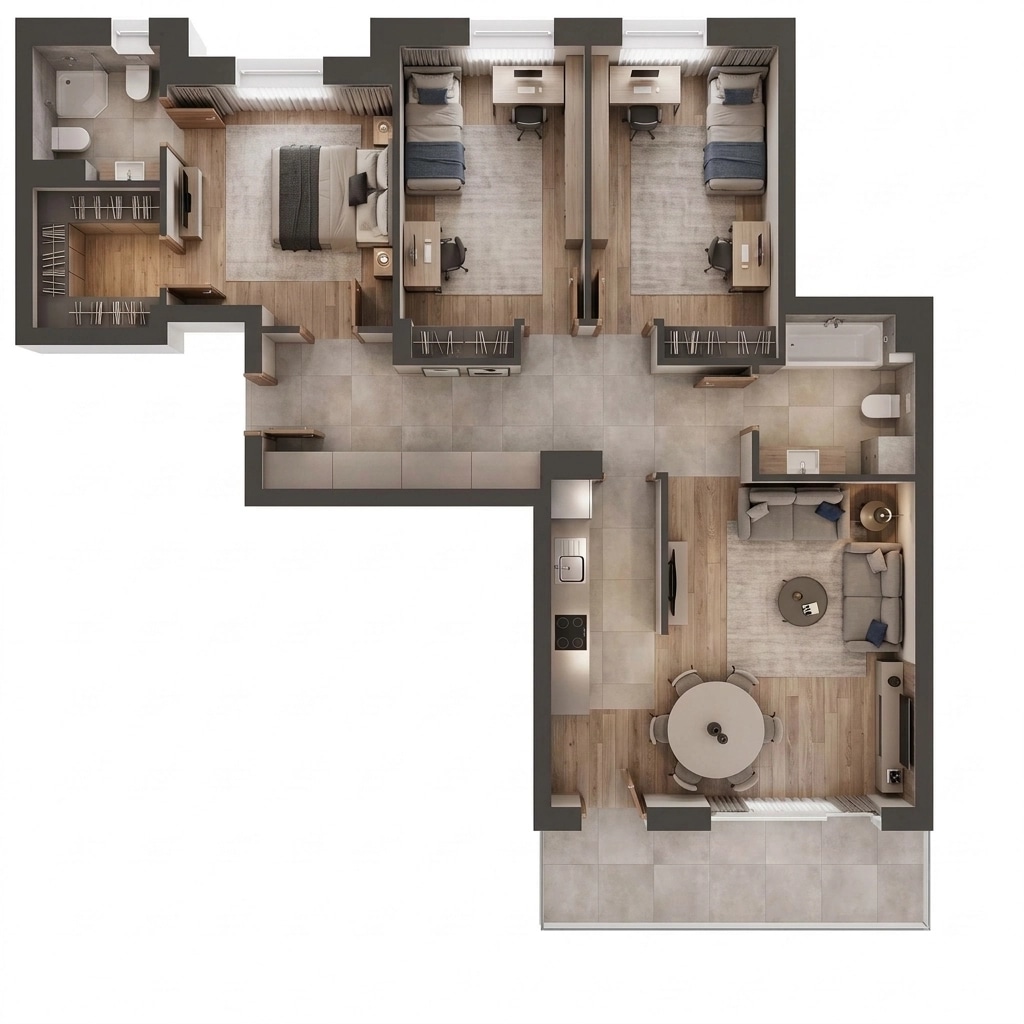 Interior design in Contemporary style — Living Room by GenRoom AI