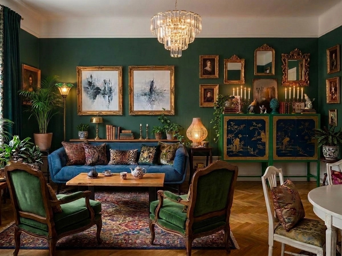 Maximalist Soggiorno design — interior photo by GenRoom AI