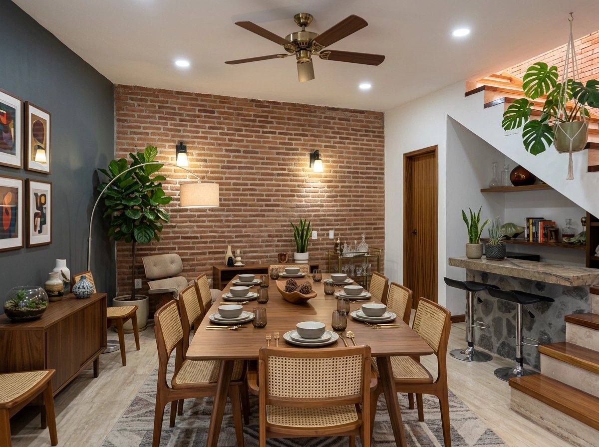 Design d'intérieur en style Mid-Century Modern — dining_room par GenRoom AI