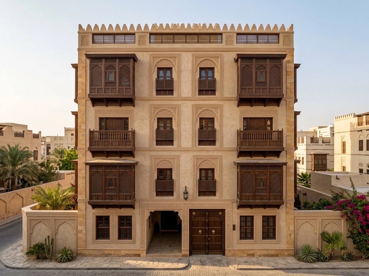 Arabian Facade Facade design — facade photo by GenRoom AI