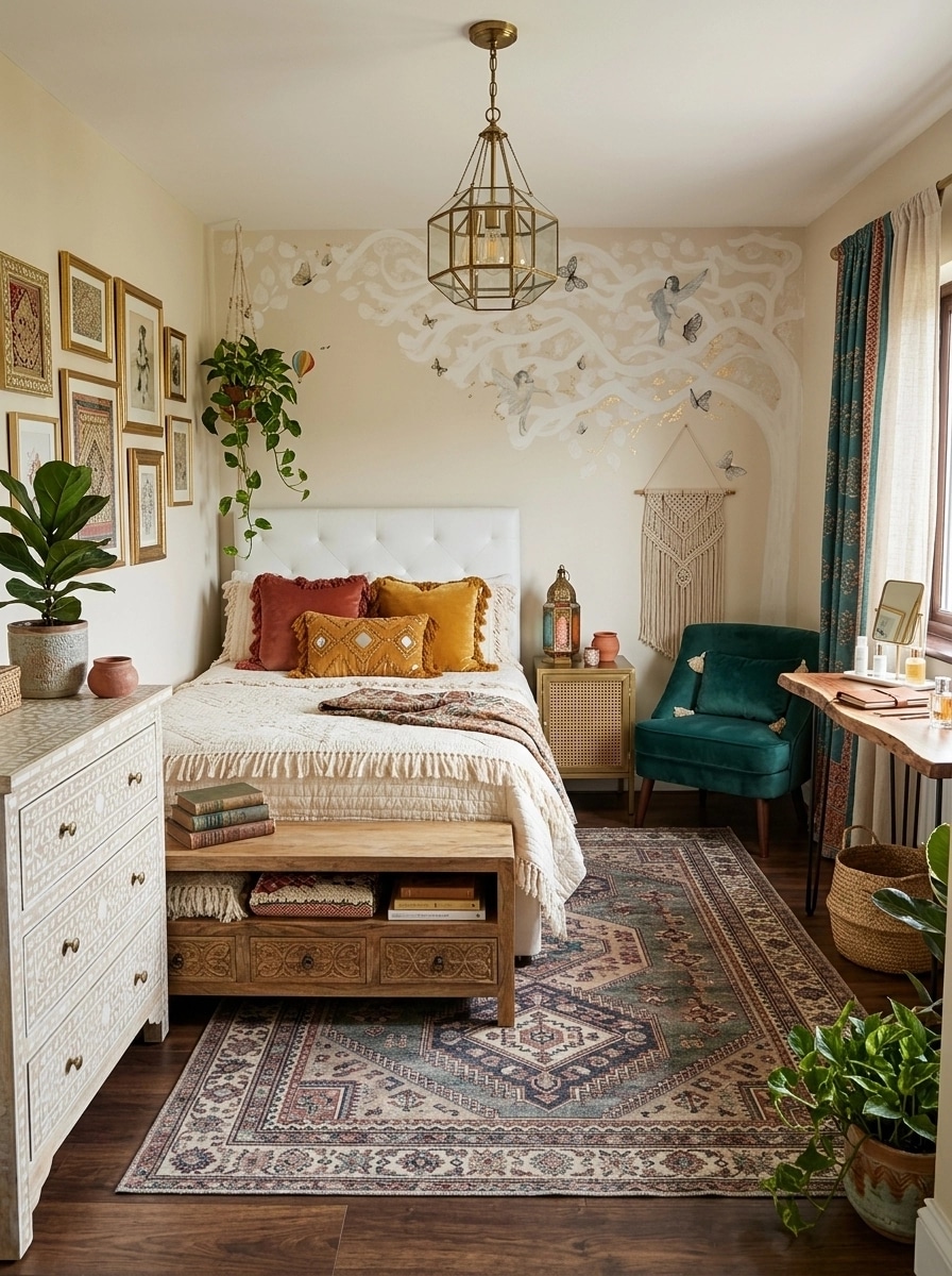 Bohemian Bedroom design — interior photo by GenRoom AI