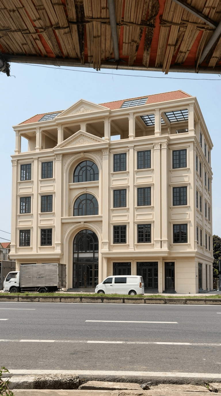 Facade design in no_style style — photo by GenRoom AI