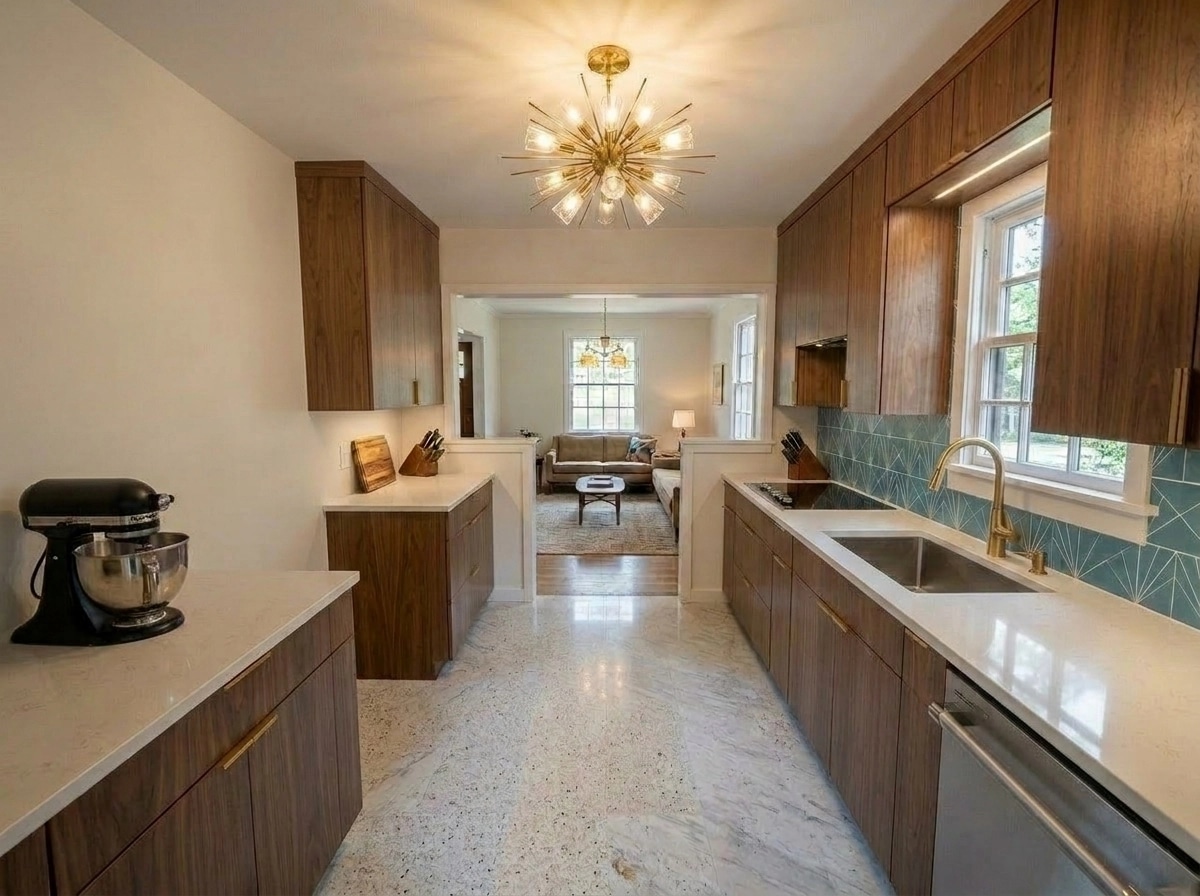 Mid-Century Modern Kitchen design — interior photo by GenRoom AI