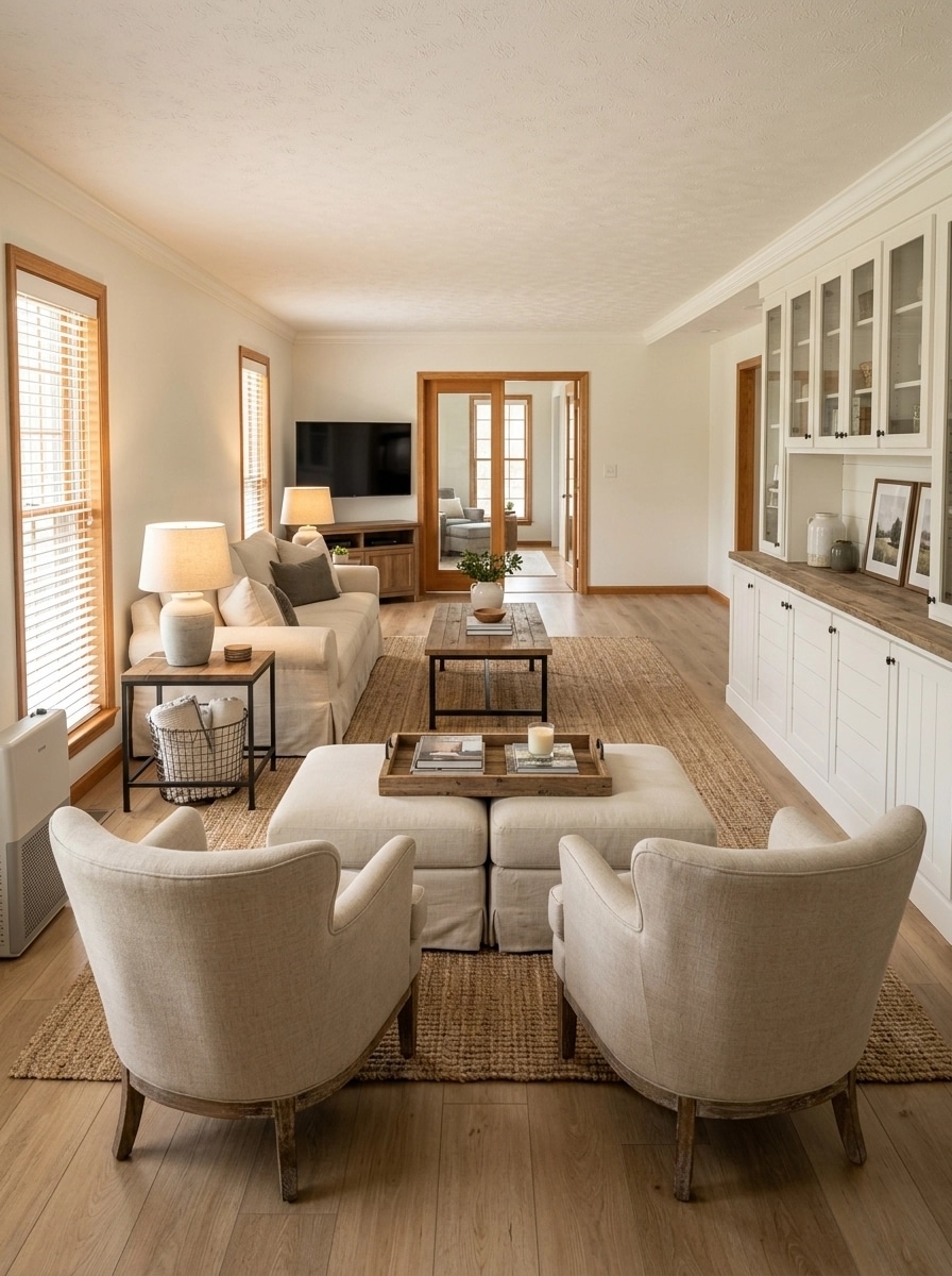 Modern Farmhouse Living Room design — interior photo by GenRoom AI
