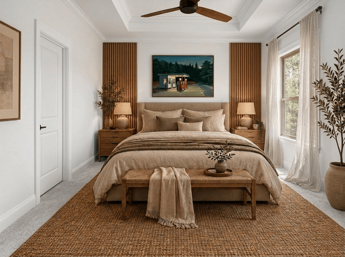 Japandi Bedroom design — interior photo by GenRoom AI