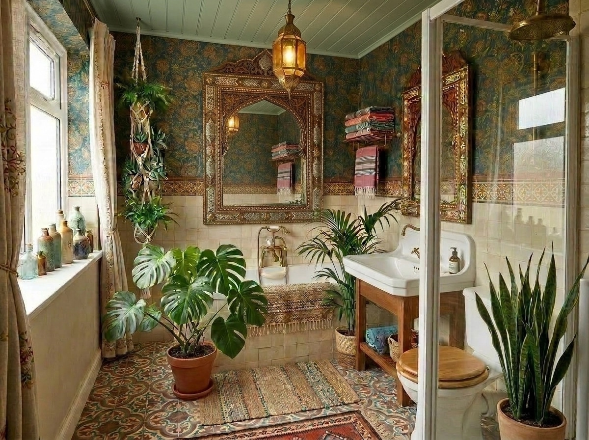 Interior design in Bohemian style — Bathroom by GenRoom AI