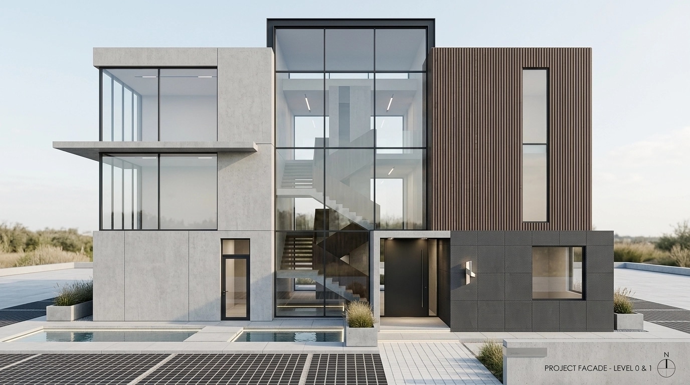Minimalist Facade Facade design — facade photo by GenRoom AI