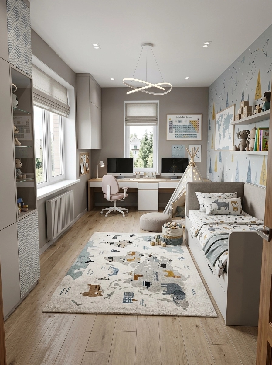 Contemporary Kids Room design — interior photo by GenRoom AI