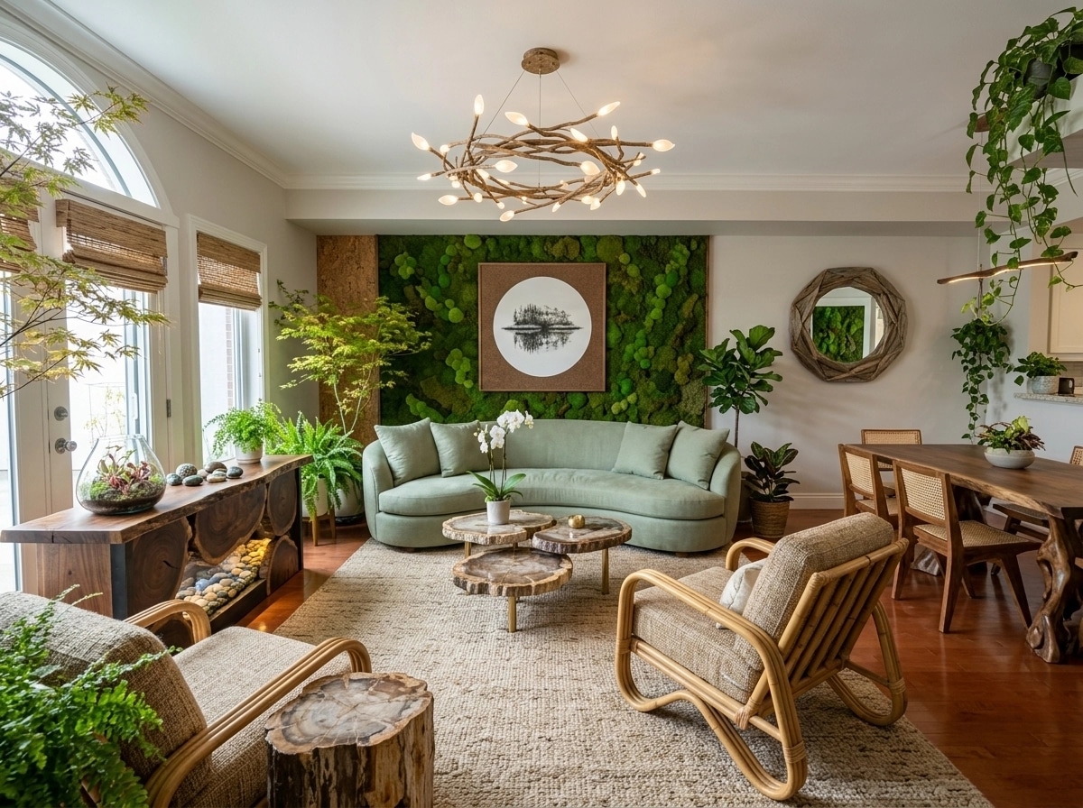 Interior design in Biophilic style — Living Room by GenRoom AI