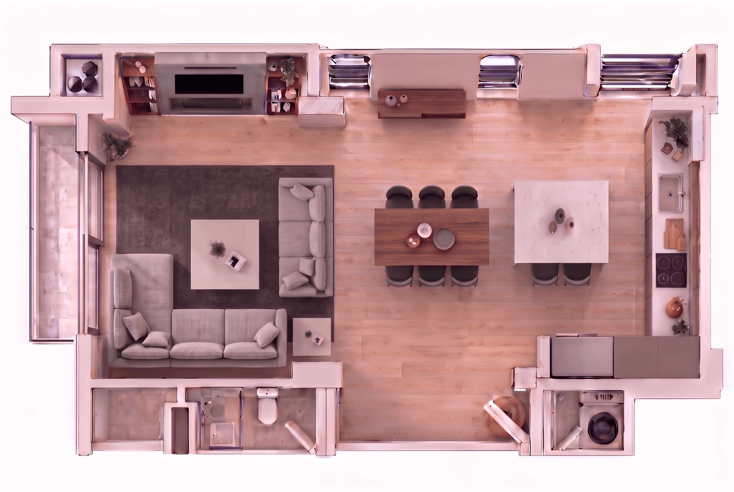 Contemporary Living Room design — interior photo by GenRoom AI