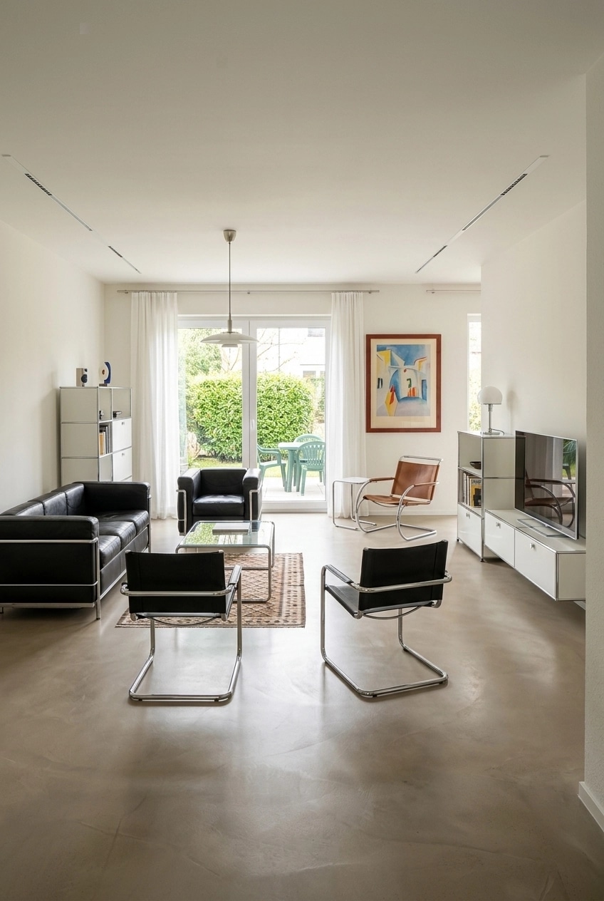 Design d'intérieur en style Bauhaus — Salon par GenRoom AI