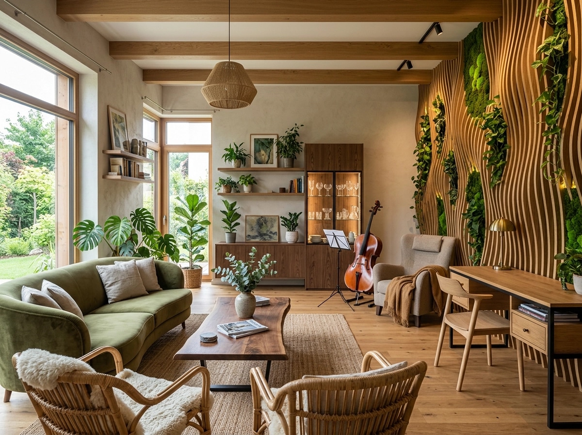 Interior design in Biophilic style — Living Room by GenRoom AI