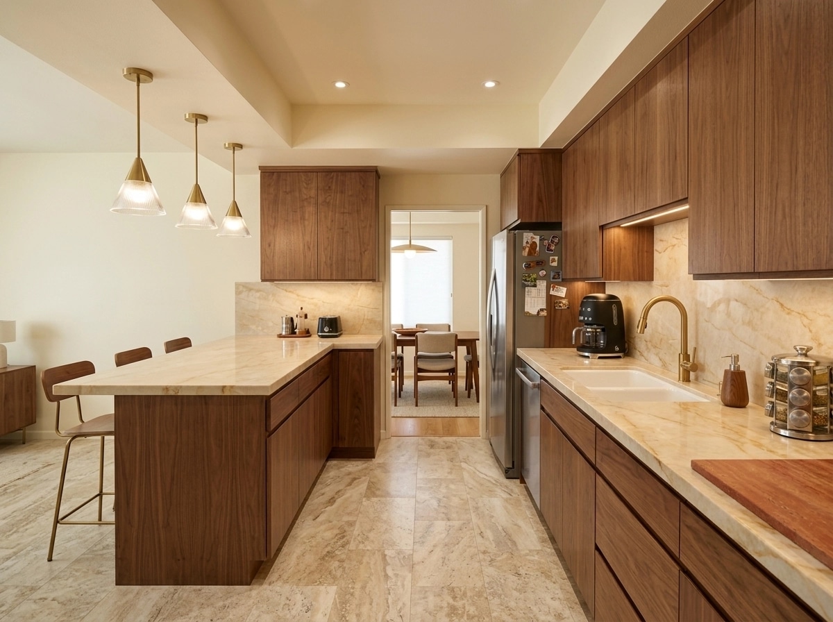 Mid-Century Modern Kitchen design — interior photo by GenRoom AI
