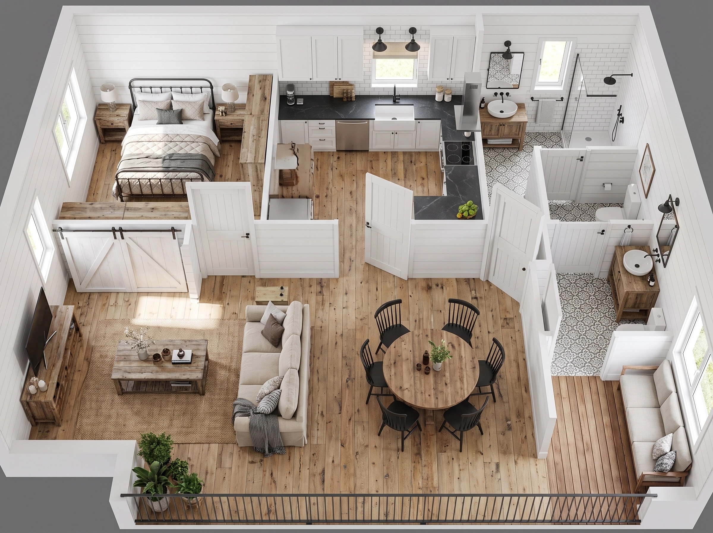 Modern Farmhouse Living Room design — interior photo by GenRoom AI