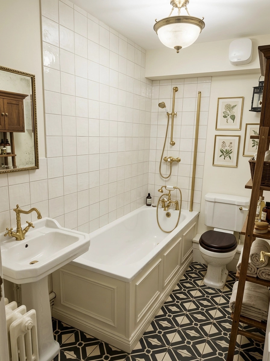 Bathroom interior in British style — photo by GenRoom AI